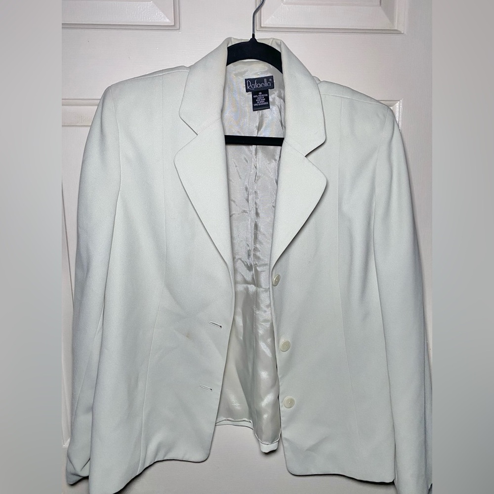 Rafaella Women’s Cream Colored‎ Lined Blazer With Buttons Size 16